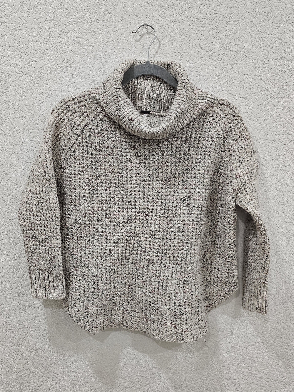 Free People S/P Small Gray Chunky Knit Turtleneck Sweater